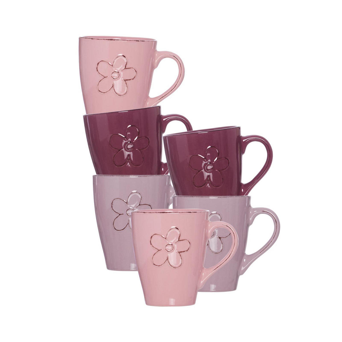 HENKELBECHER Flower rot 360 ml 6er Set - Rot, Keramik (0.36L) - Ritzenhoff Breker