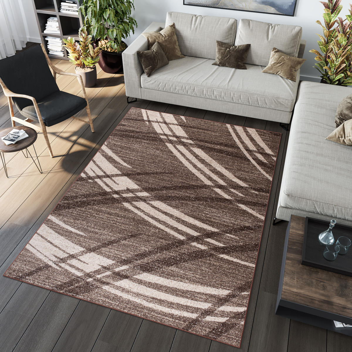 TEPPICH SARI Hellbraun 160/220 cm - Hellbraun, Textil (160/220cm) - Tapiso