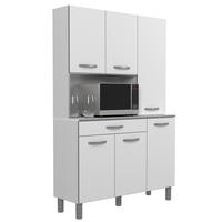 KÜCHENBUFFET Essential 22 in Weiß Küchenmöbel Küchenschrank - Weiß, Holzwerkstoff (80/200/120cm)