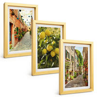 BILDER SET 3er Set - 20x30 cm Goldrahmen - Straßen mit Zitronenblüten im Hintergrund - Goldfarben, Kunststoff (20/30cm) - TULUP