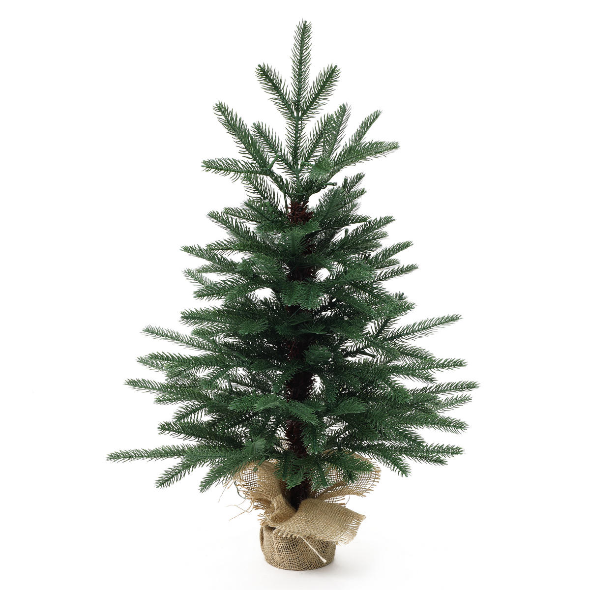 MINI Weihnachtsbaum 68 cm mit LED & Jutebasis - Grün, Kunststoff (43/68cm) - Hometopia