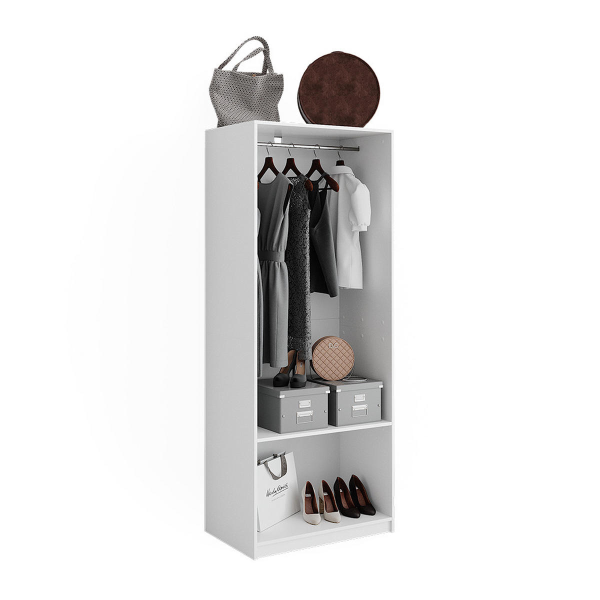 ŠATNÍ SKŘÍŇ Elmo Bílá - bílá, kompozitní dřevo (80/200/50cm) - Vicco