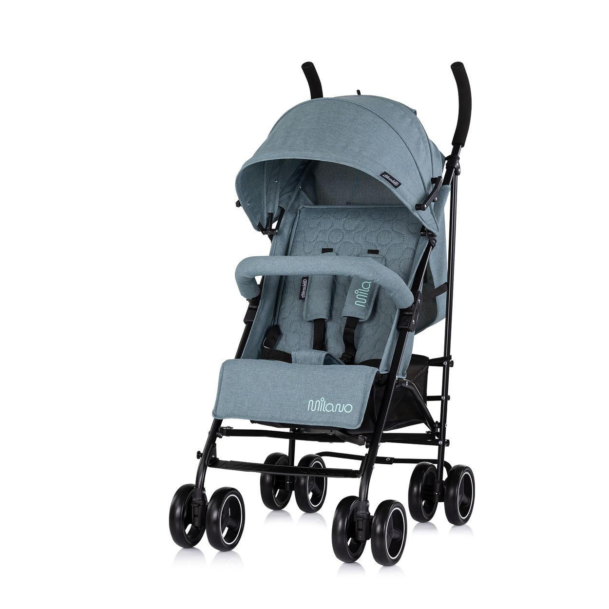 BUGGY Milano grau/grün Buggy bis 22 kg, Rückenlehne verstellbar, faltbar - Grün, Metall (60/49/105cm) - Chipolino