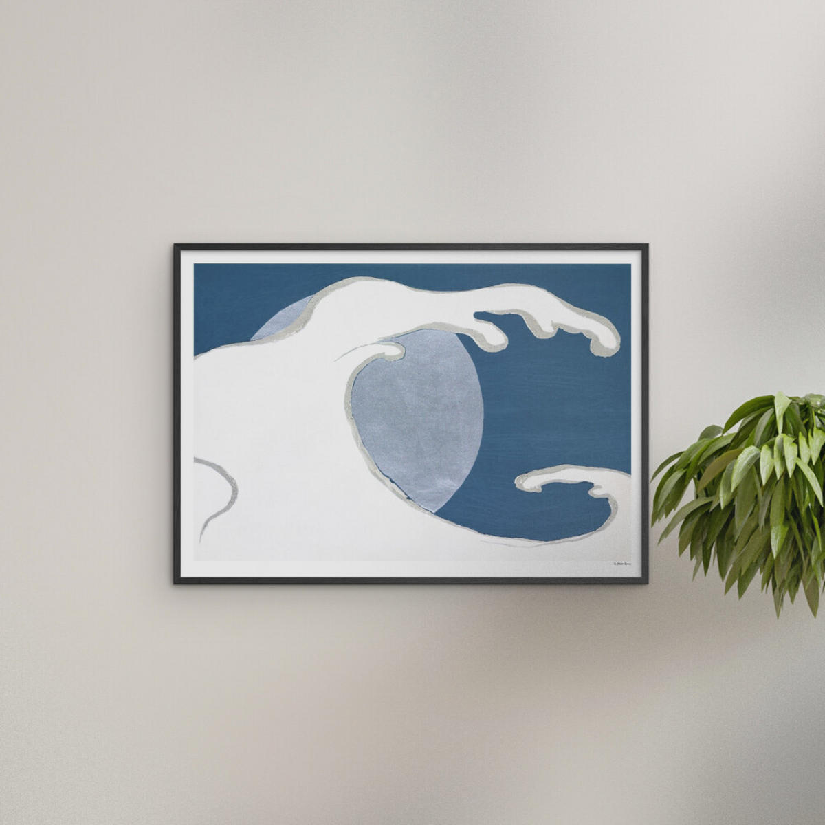 POSTER mit Rahmen Arch Atelier - La Collection Japonaise - 07 - Blau/Schwarz, Holz/Papier (30/40cm) - Poster&Frame