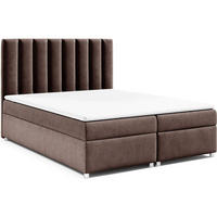 BOXBETT mit Bettkasten Trinity K-10 Bonellfederkern inkl. Topper - Braun, Holz/Holzwerkstoff (200/200cm) - Best For Home