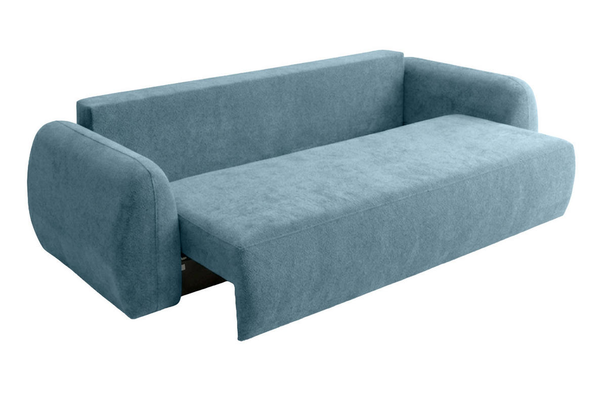 POHOVKA S Funkcí Spaní A Úložným Prostorem, Látka Doha, Modrá, HELA - modrá, dřevo (250/89/100cm) - Kaiser Möbel