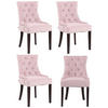 WOHNZIMMERSTUHL 4er Set Samt pink - Pink, Holz/Textil (55/92/58cm) - CLP