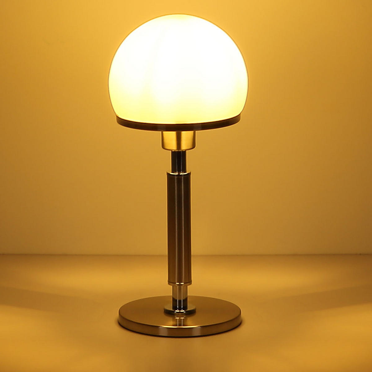 TISCHLEUCHTE Metall Messing Opalglas - Messingfarben, Glas (18/18/40cm) - Globo Lighting