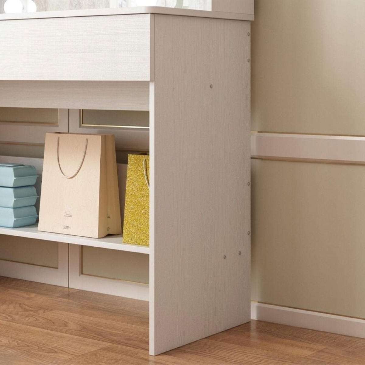 SCHMINKTISCH, weiß 40/41/30 cm - Weiß, Holzwerkstoff (122/13.2/46cm)