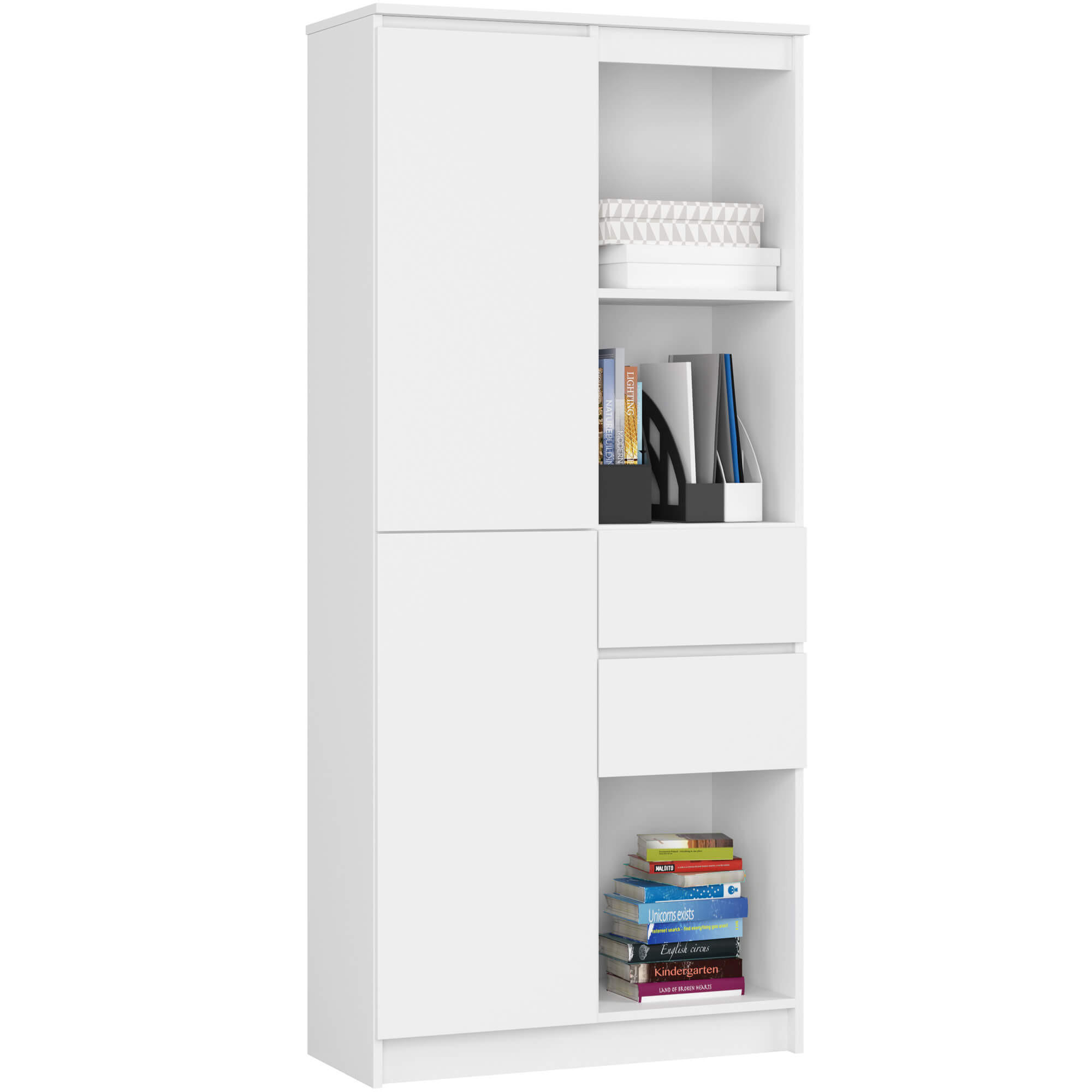 Akord Mehrzweckschrank Weiß 80x180x35 cm