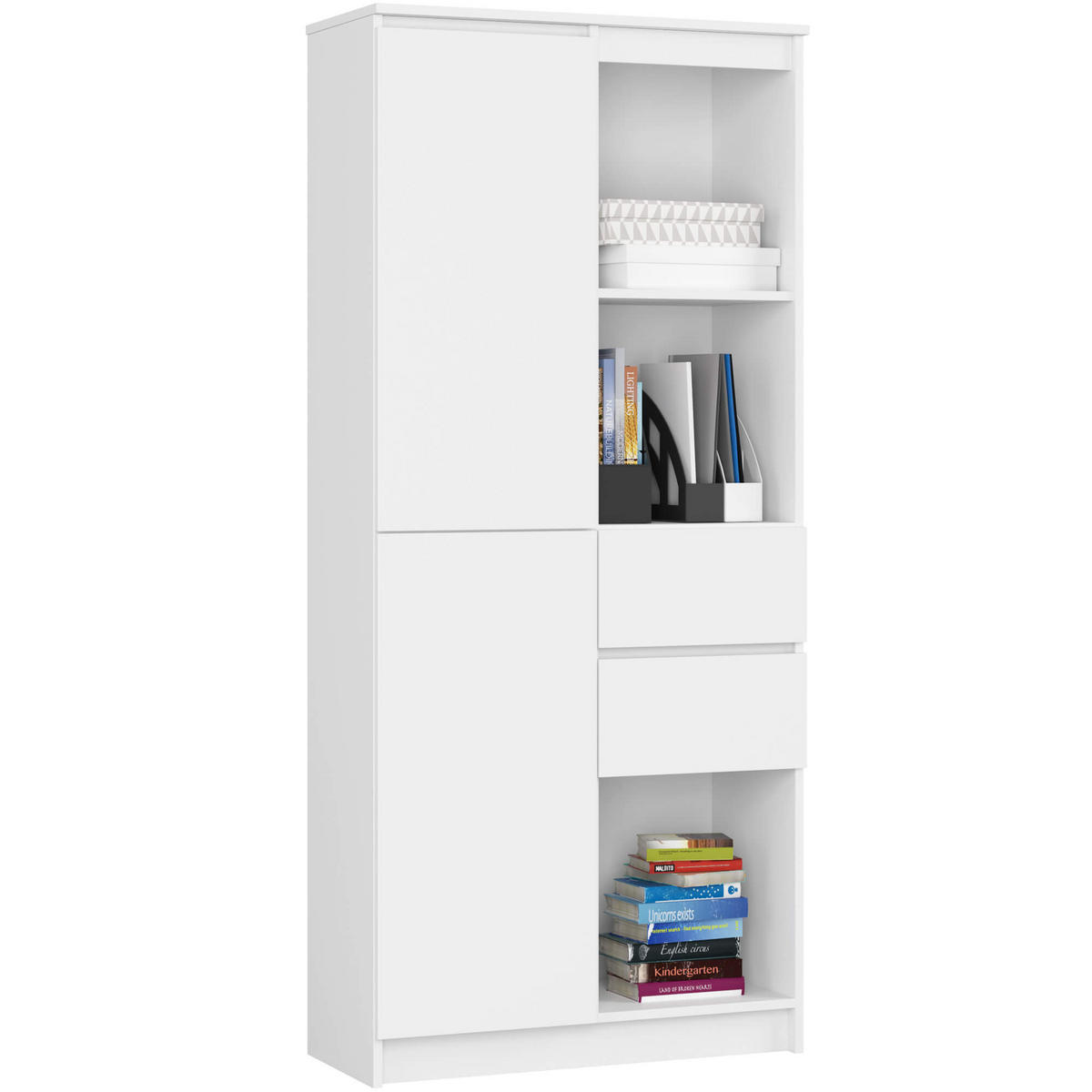 MEHRZWECKSCHRANK Weiß 80x180x35 cm - Weiß, Holzwerkstoff (80/180/35cm) - Akord