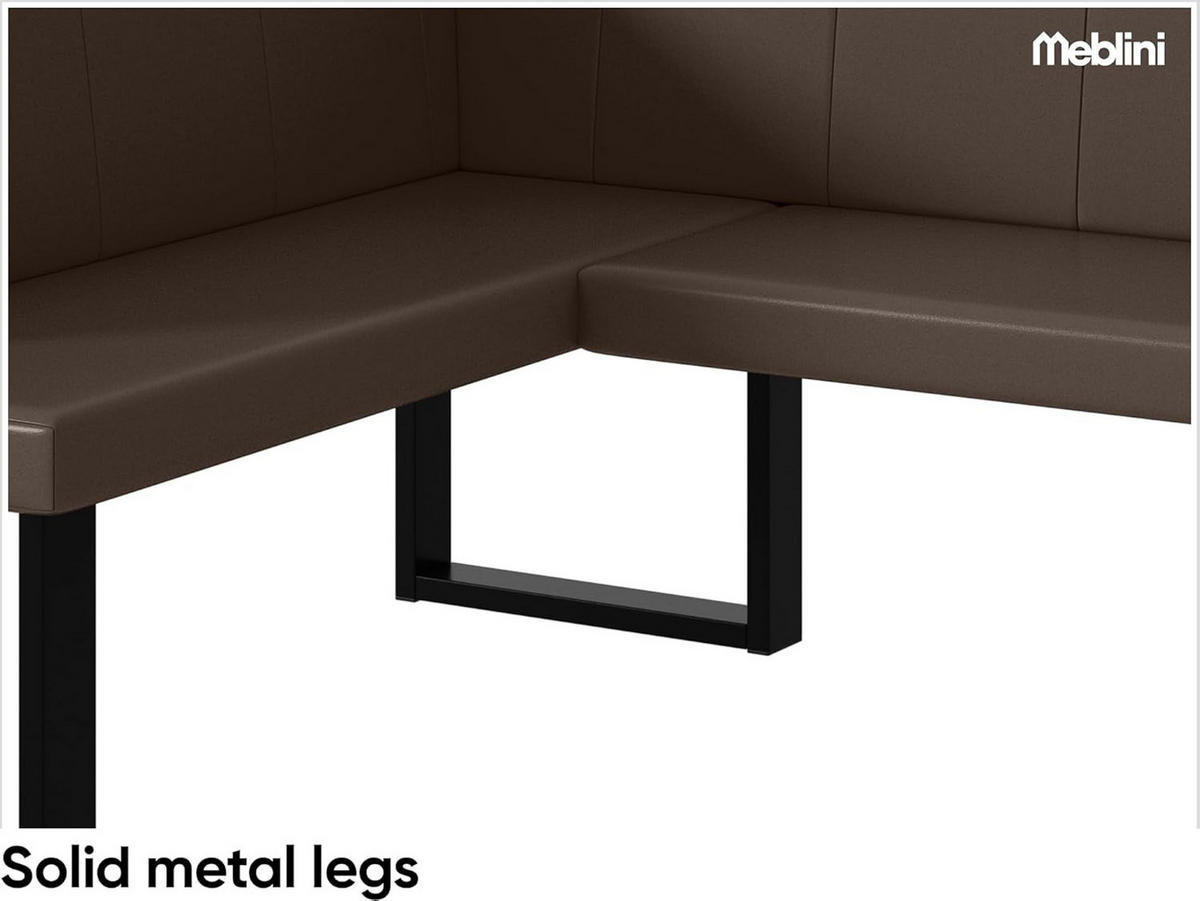 ECKBANK PETER_U - Braun, Leder (128/168cm) - Meblini
