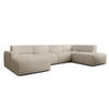 WOHNLANDSCHAFT Didim Taupe 378/220/78 cm – großes Sofa stilvoll & bequem R - Taupe/Schwarz, Kunststoff/Textil (378/78/220cm) - AX Living