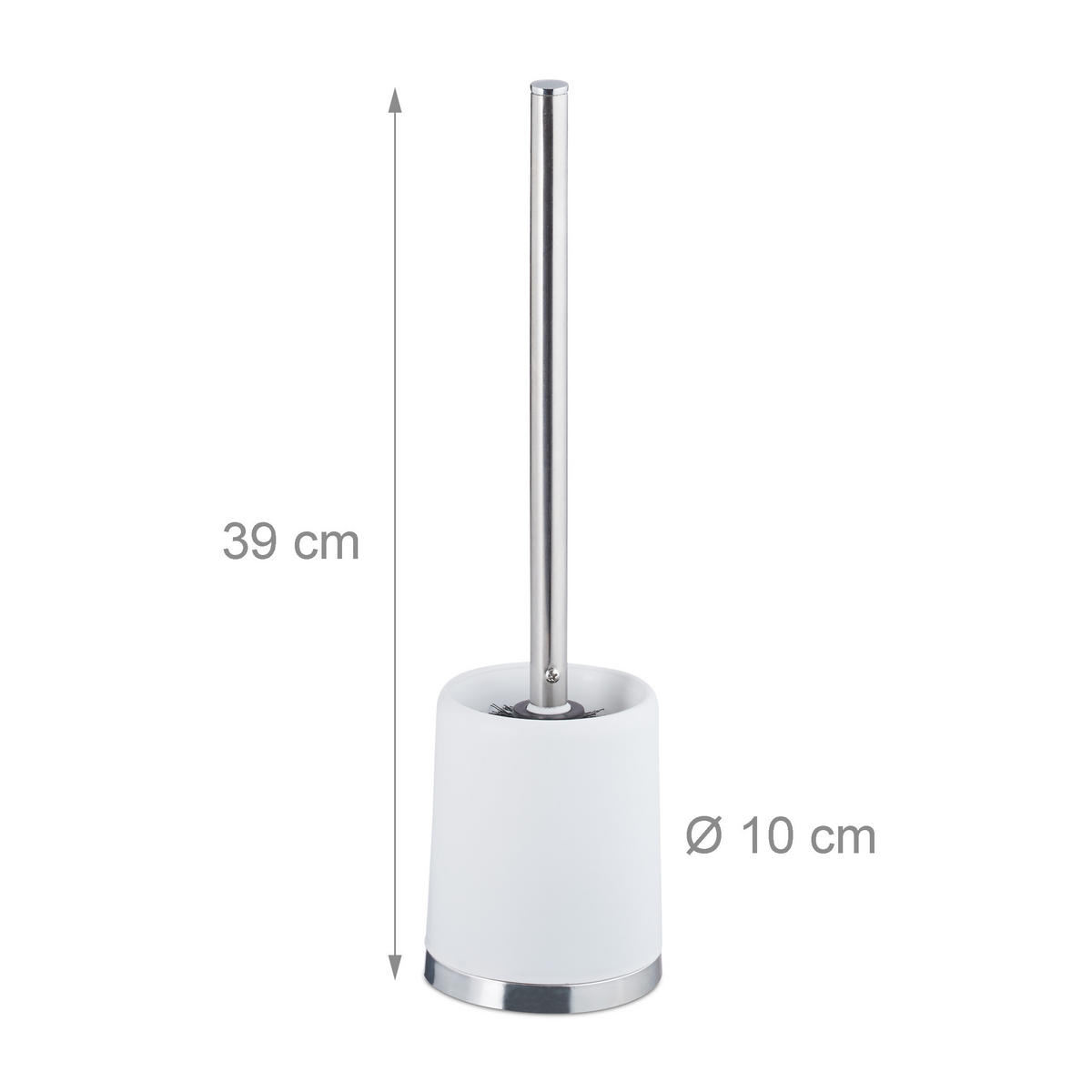 3XKLOBÜRSTE - Weiß, Kunststoff (10/39/10cm) - Relaxdays