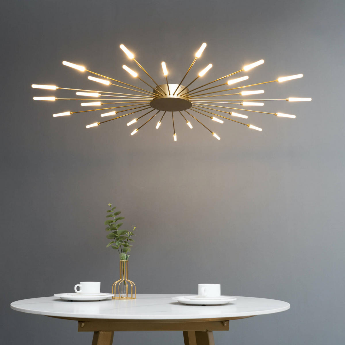 DECKENLEUCHTE Isco, Gold / Messing, 128cm - Goldfarben, Metall (128/128/7cm) - KOSILUM