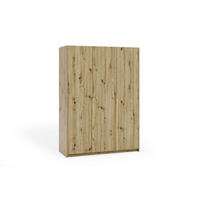 DREHTÜRENSCHRANK AMARA 148/204/58cm 3-türig Eiche Artisan - Goldfarben/Eiche Artisan, Holzwerkstoff (148/204/58cm) - MASSENO