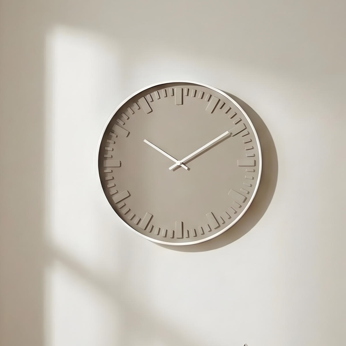 WANDUHR mit weißem Rahmen 40/40/4,5 cm - Grau, Kunststoff (40/4.5/40cm) - Home Styling Collection