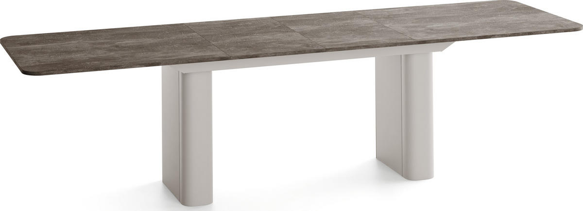 ESSTISCH Riven rechteckig ausziehbar verlängerbar mit Butterfly-Auszug, Beton Dunkelgrau 180-276/90/76 cm - Kaschmir/Dunkelgrau, Holzwerkstoff/Metall (90/276/76cm) - WFL GROUP