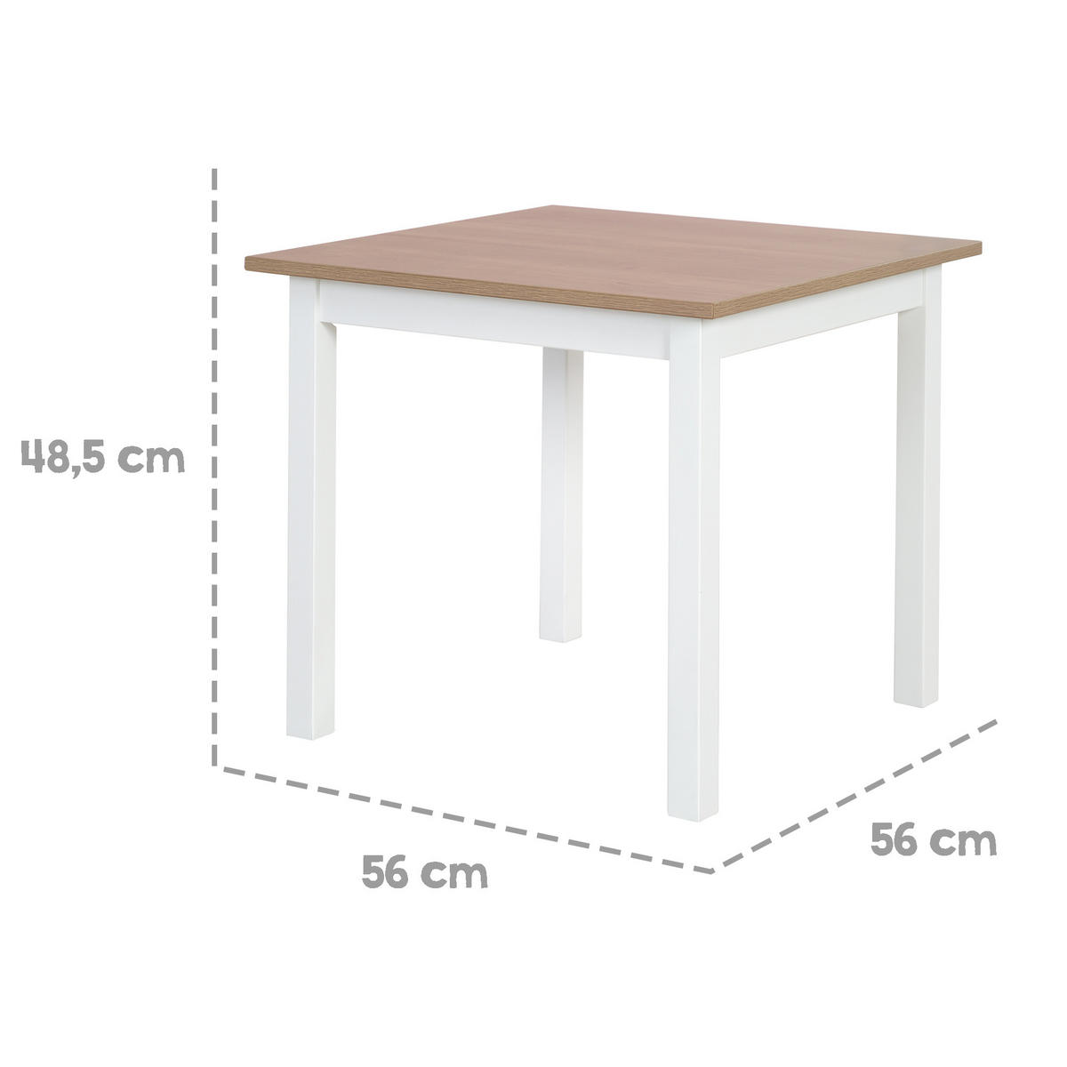 KINDERSITZGRUPPE Woody - Weiß/Sonoma Eiche, Holzwerkstoff (56/49/56cm) - Roba