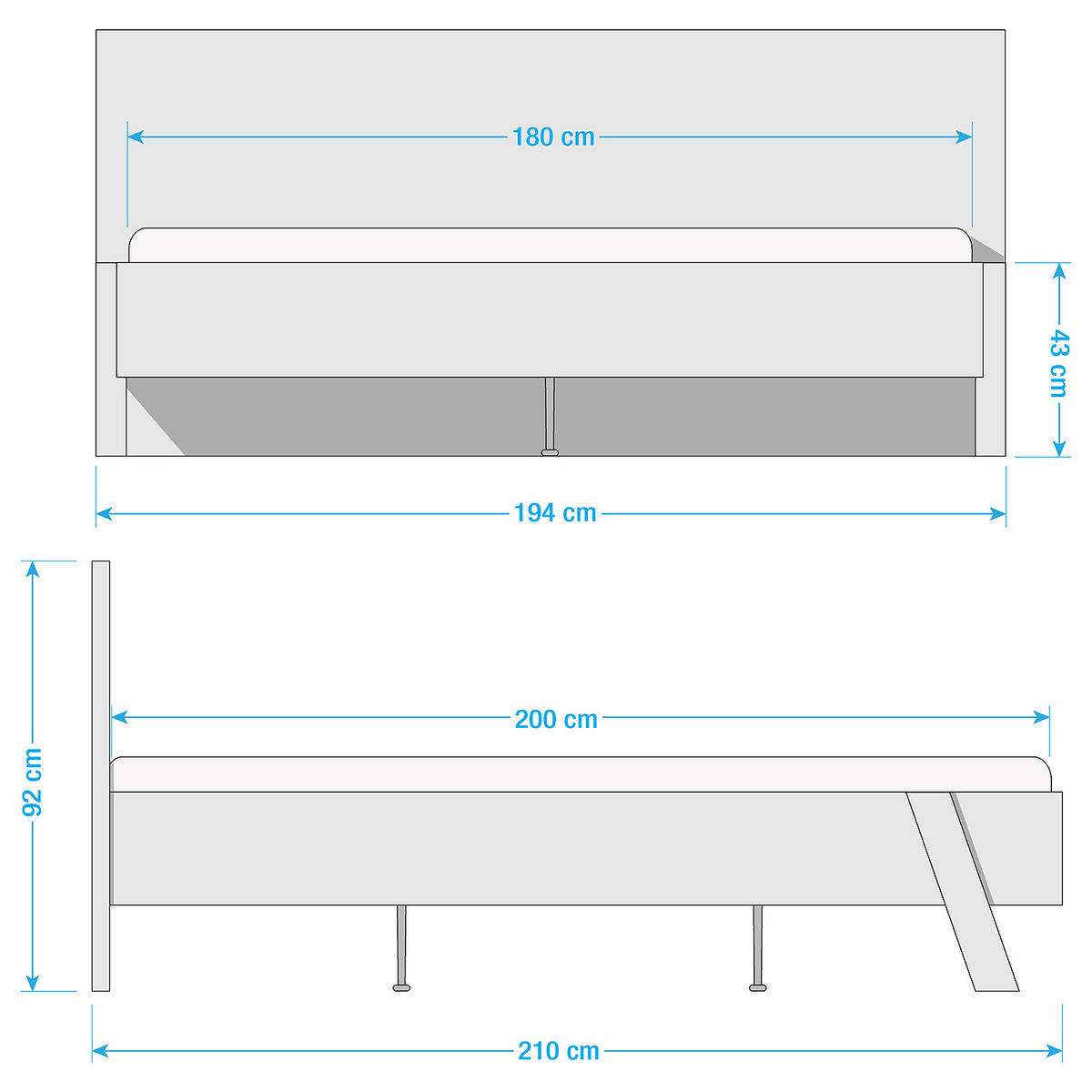 MASSIVHOLZBETT - Eiche massiv - Eichefarben/Braun, Holz (180/200cm) - home24