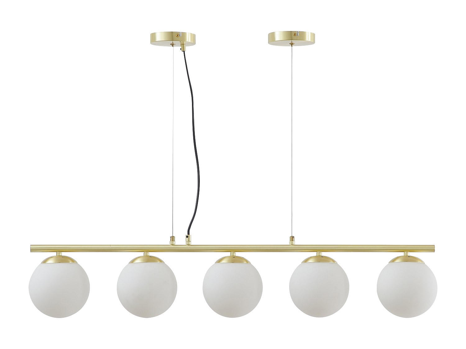 DECKENLEUCHTE - 100 cm x 15 cm - metall - weiß, goldfarben Sofia - Goldfarben/Weiß, Metall (15/100/120cm) - Vente-Unique