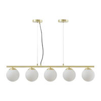 DECKENLEUCHTE - 100 cm x 15 cm - metall - weiß, goldfarben Sofia - Goldfarben/Weiß, Metall (15/100/120cm) - Vente-Unique