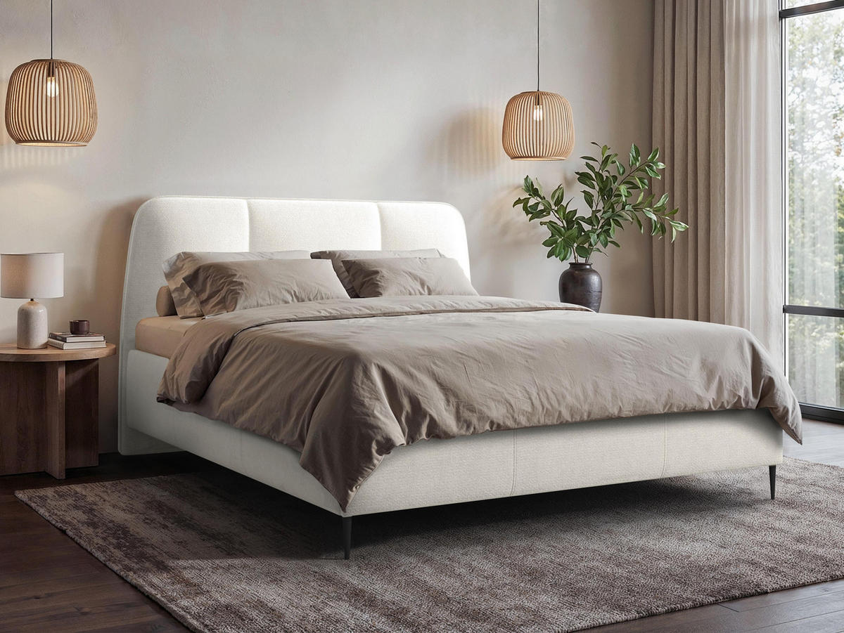 POLSTERBETT Oasis - Creme/Schwarz, Holz/Holzwerkstoff (180/200cm) - MIRJAN24