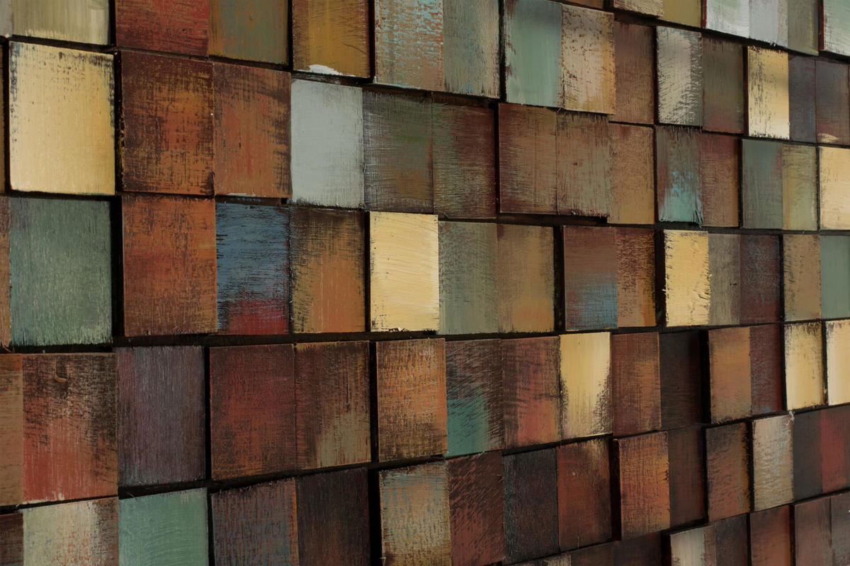 HOLZBILD Braun 144/44 cm - Braun/Grün, Holz (144/44cm) - KUNSTLOFT
