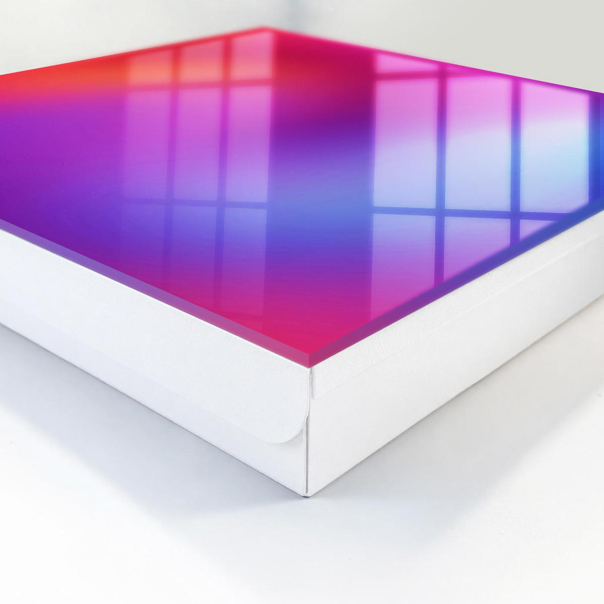 SCHLÜSSELBOX Weiß 30x30 cm – Türöffnung nach rechts - Farbenfrohe Freude - Lila, Metall (30/30/5cm) - TULUP
