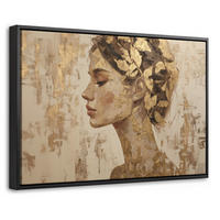 LEINWAND Bilder mit Rahmen - Frau - Gold - Abstrakt - Textur - 30x20 - Goldfarben, Textil (30/20cm) - MuchoWow