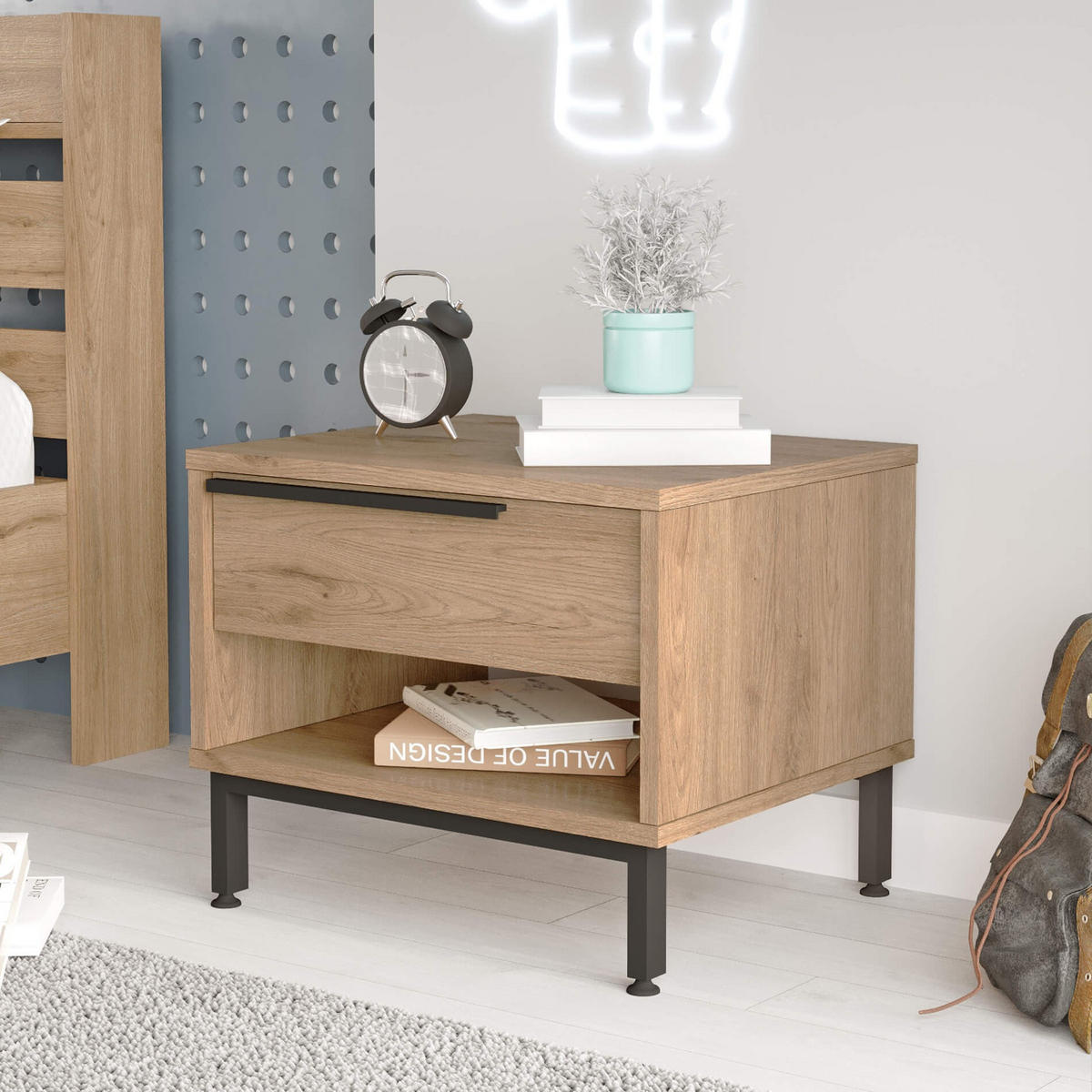NACHTTISCH 42,5/44,5/53,5 cm - Braun, Holz (42.5/53.5/44.5cm) - Mobili Rebecca