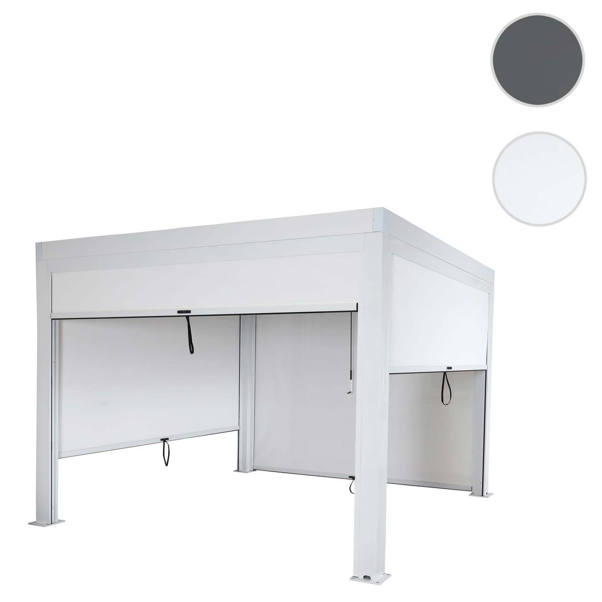 PERGOLA MIT SEITENWAND Weiß - Weiß, Metall (300/220/300cm) - MCW