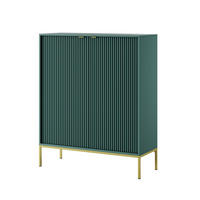 HIGHBOARD STELLARE 104/125/39 cm mit 2 Türen Hellgrün - Goldfarben/Hellgrün, Holzwerkstoff (104/125/39cm) - MASSENO