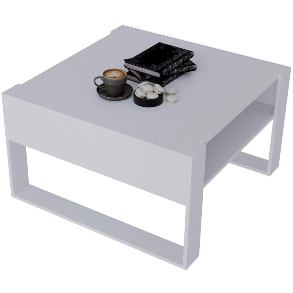 COUCHTISCH Holzwerkstoff rechteckig stabil Weiß 45/71.5/68cm - Weiß, Holzwerkstoff (71.5/68/45cm) - CraftPAK
