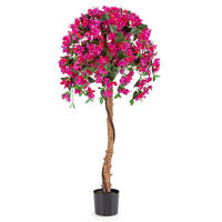 AZALEENBAUM Künstlicher 135 cm rot - Grün, Kunststoff (135cm) - COSTWAY