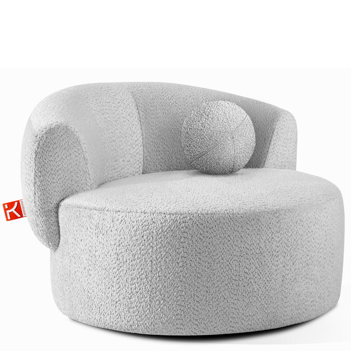 DREHSESSEL VIRA, Grau, Chenille - Schwarz/Grau, Holz/Holzwerkstoff (105/76/100cm) - KONSIMO®