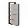 SCHUHKIPPER Orlando Anthrazit/Greige 80 x 166.1 cm mit 4 Fächern - Greige/Anthrazit, Holzwerkstoff (80/166.1/24.2cm) - Vicco