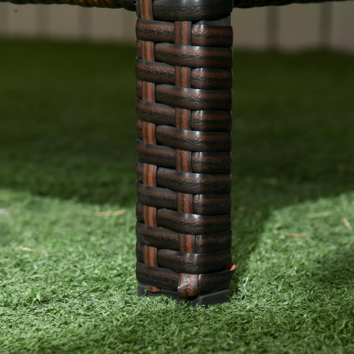 RATTAN Sofa mit Kissen, Dreisitzer, Garten Loungesofa, Stahl, Braun - Braun, Metall (68/78/173cm) - Outsunny