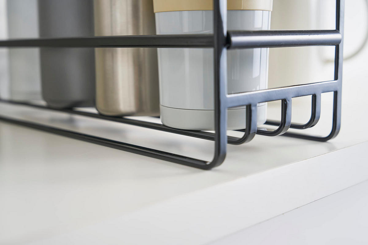 TASSEN- UND GLAS-ORGANIZER Tower 5644 schwarz 12x33,2x11 cm - Schwarz, Metall (11/12/33.2cm) - Yamazaki