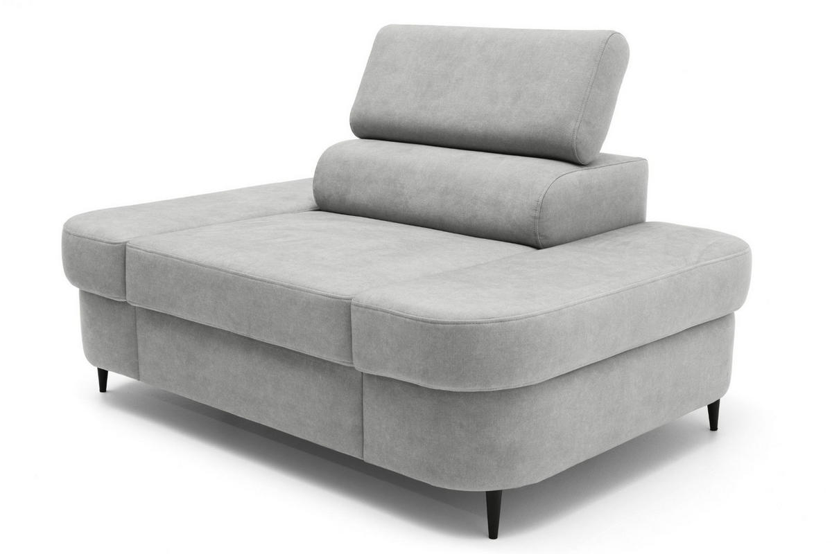 SESSEL PRIAM mit verstellbare Kopfstütze Velours Grau - Schwarz/Grau, Holz/Textil (145/97/105cm) - Muffo