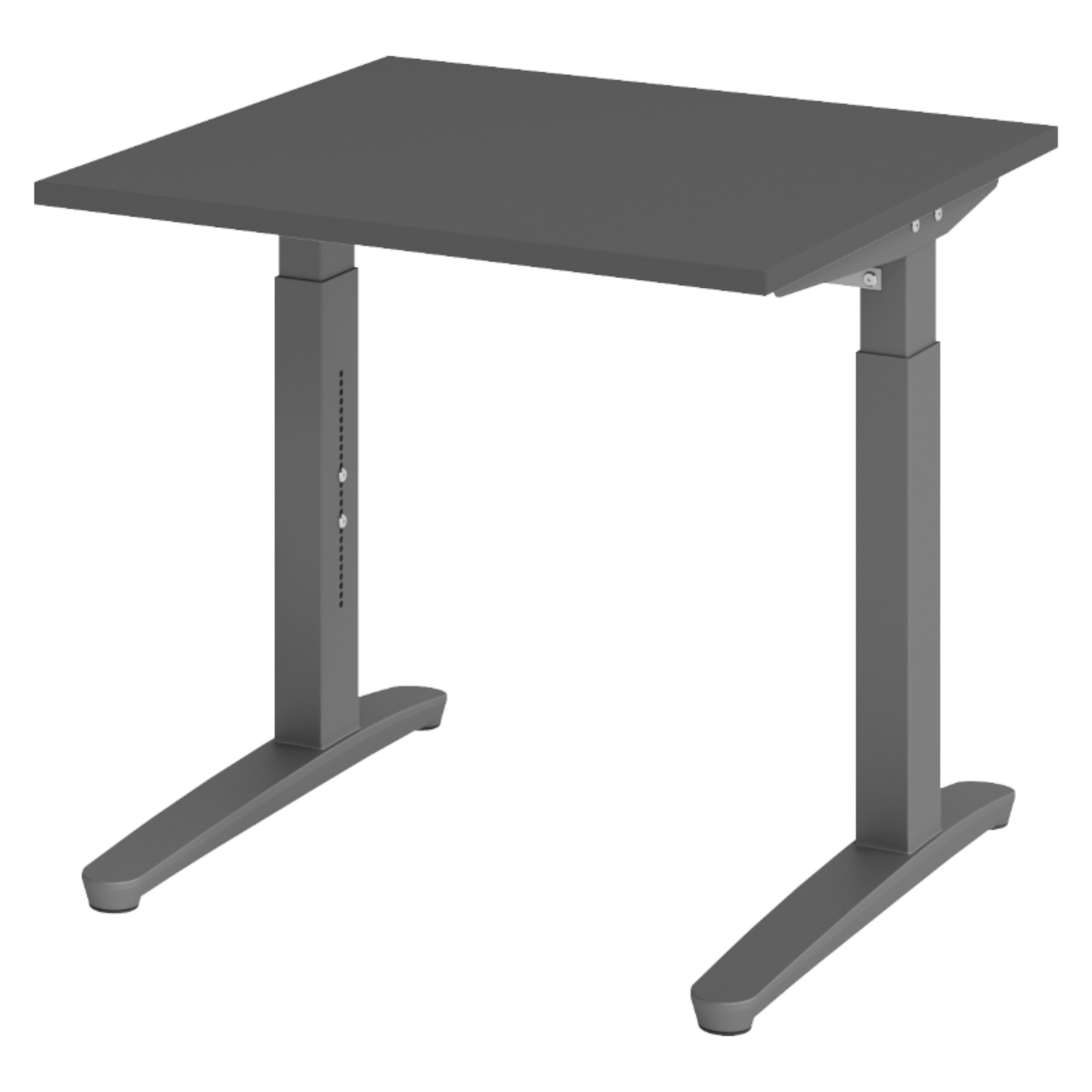 SCHREIBTISCH Serie-XB 80/80/74 cm in Graphitfarben/Graphitfarben - Graphitfarben, Holzwerkstoff (80/80/74cm) - bümö