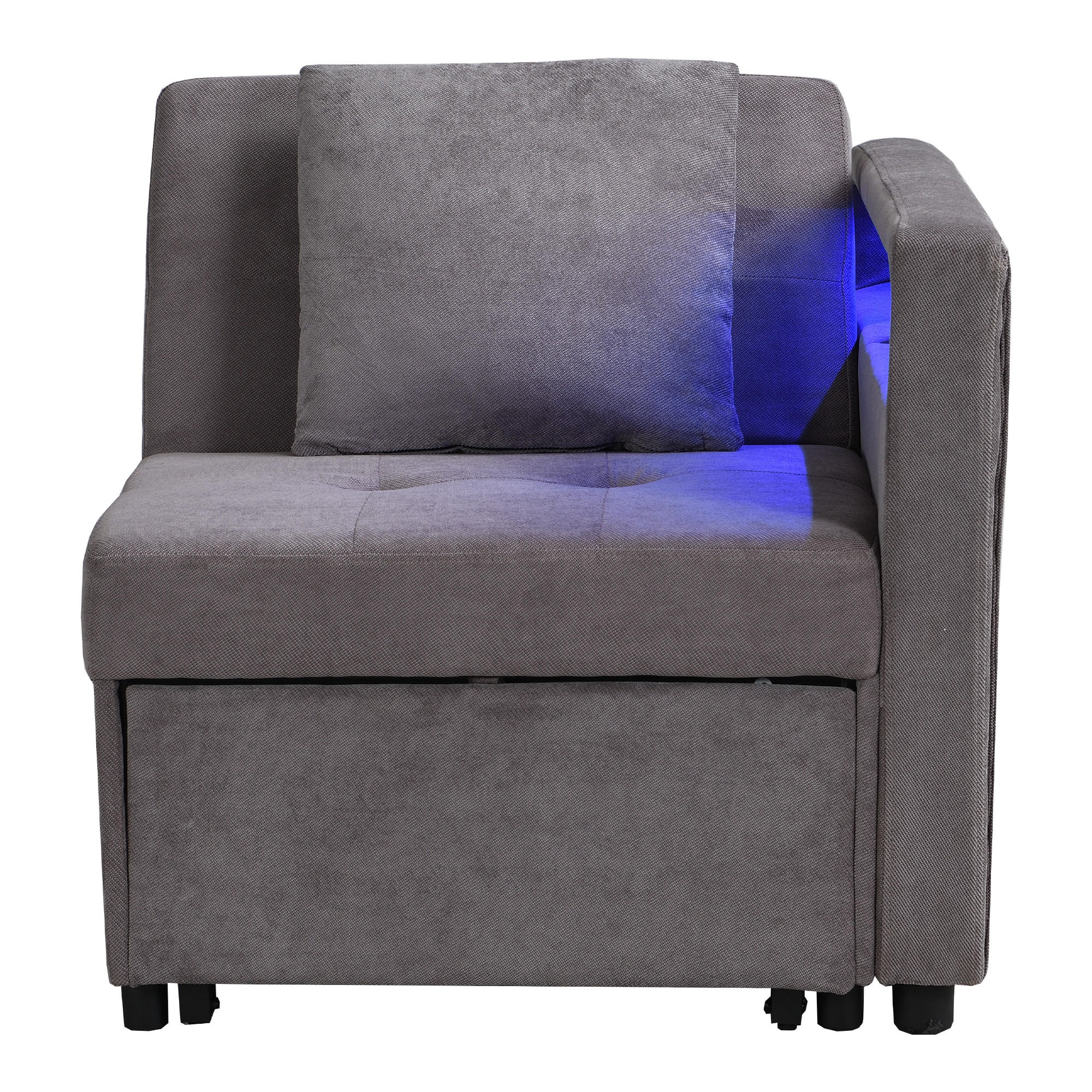 SOFABETT 177/68/65 cm Dunkelgrau - Dunkelgrau, Textil (68/65/177cm)