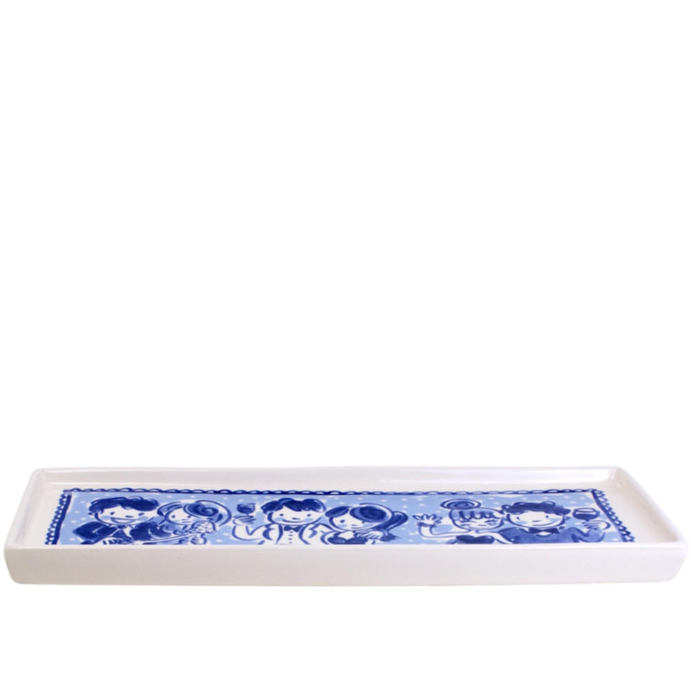 SCHALEN Delfts Blond in weiß/blau - 33cm - Multicolor, Keramik (12.3/34.5/2.1cm) - Blond Amsterdam