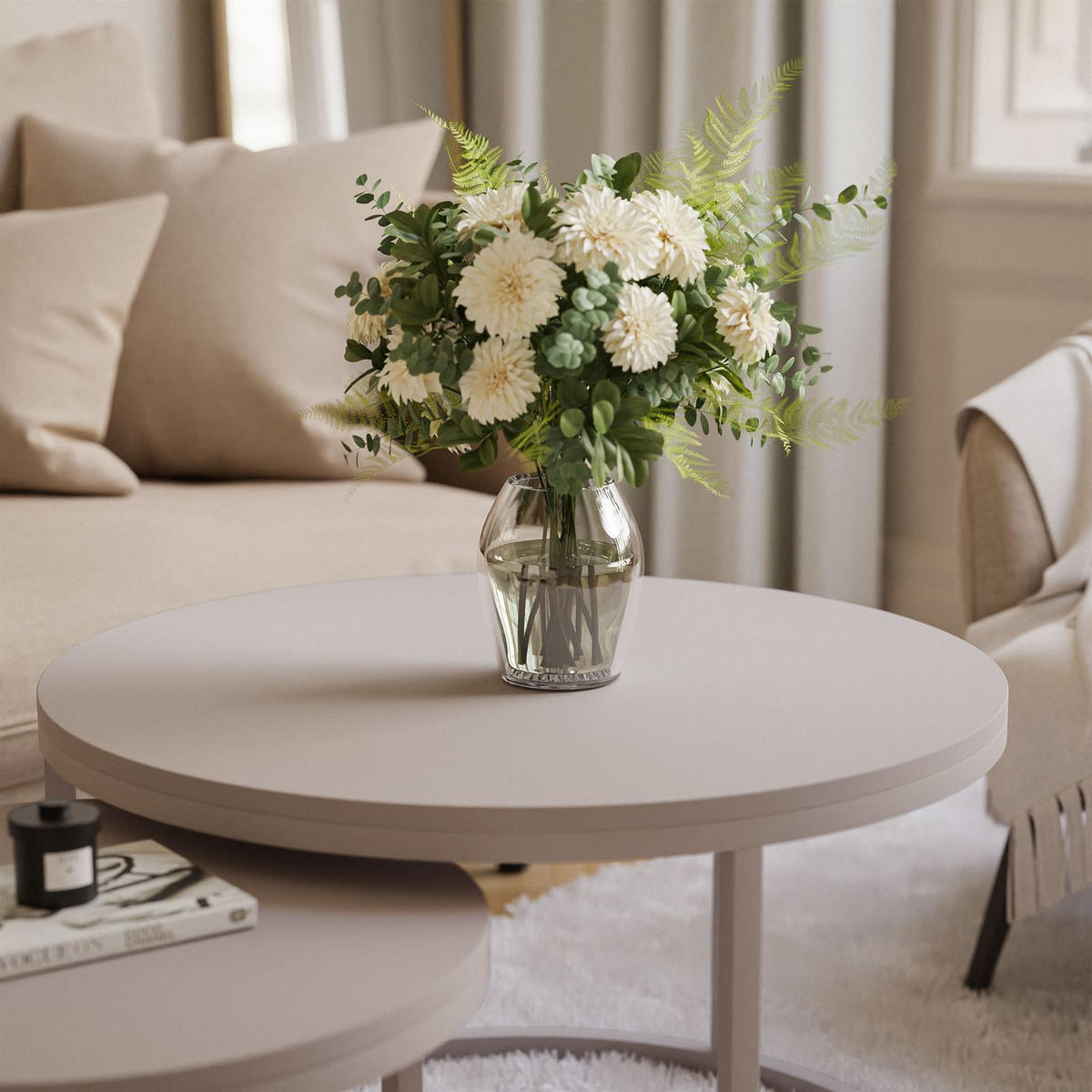 COUCHTISCH CIRI 2-in-1 MATT KASCHMIR - Kaschmir/Beige, Holzwerkstoff (70/70/48cm) - Lookway