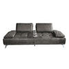 SOFA WIOLO Grau Leder - Silberfarben/Grau, Leder (110/83/240cm) - KAWOLA