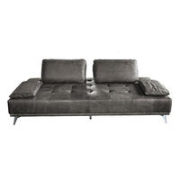 SOFA WIOLO Grau Leder - Silberfarben/Grau, Leder (110/83/240cm) - KAWOLA