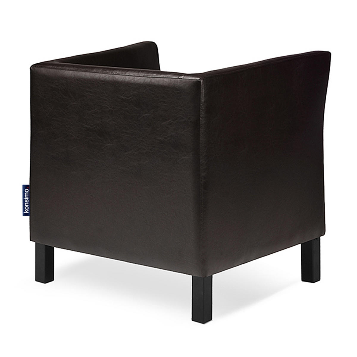SESSEL ESPECTO Lederoptik, ein dunkles Braun - Schwarz/Braun, Textil (67/71cm) - KONSIMO®
