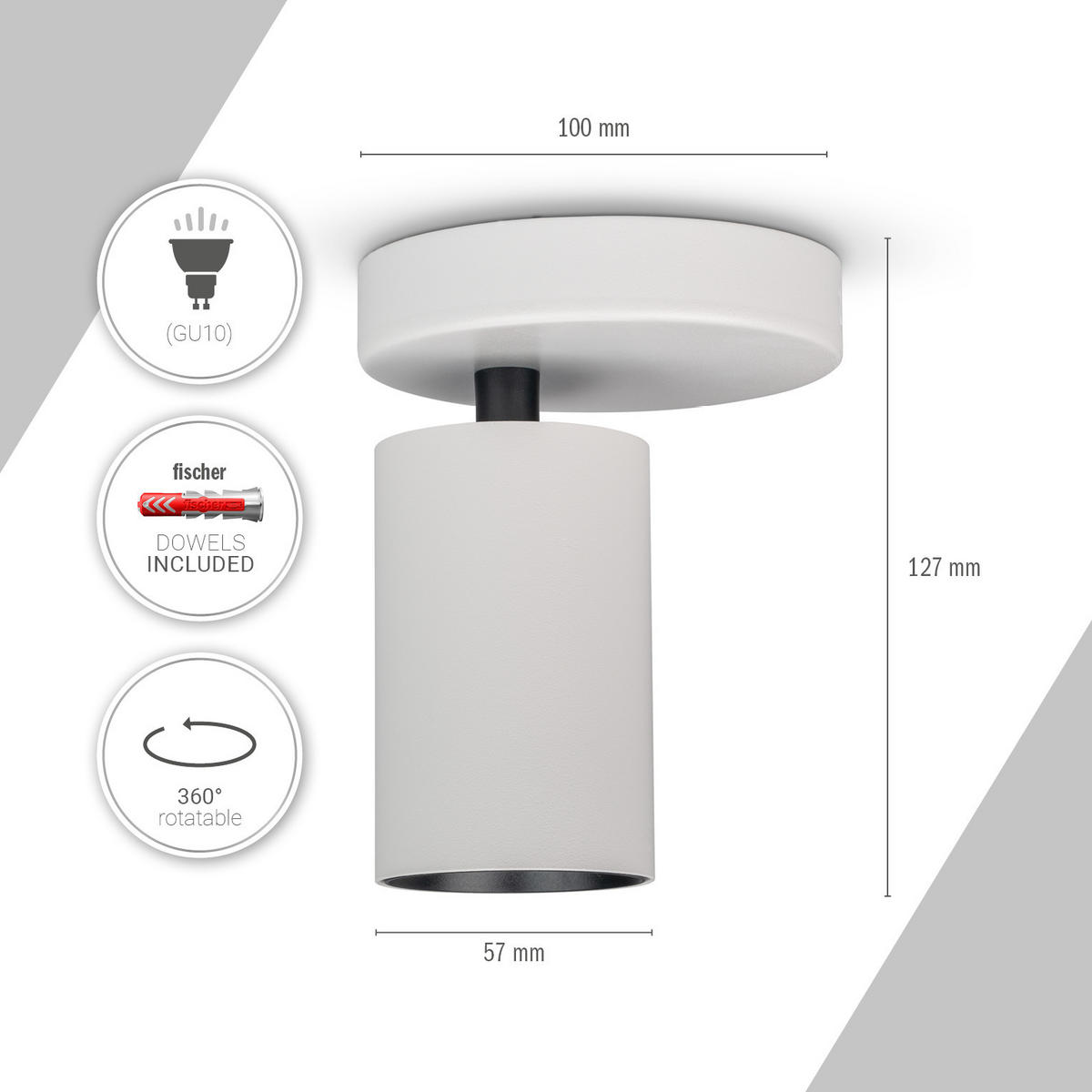 STRAHLER Timo Rd - Weiß, Metall (9/5.7/12.7cm) - Paco Home