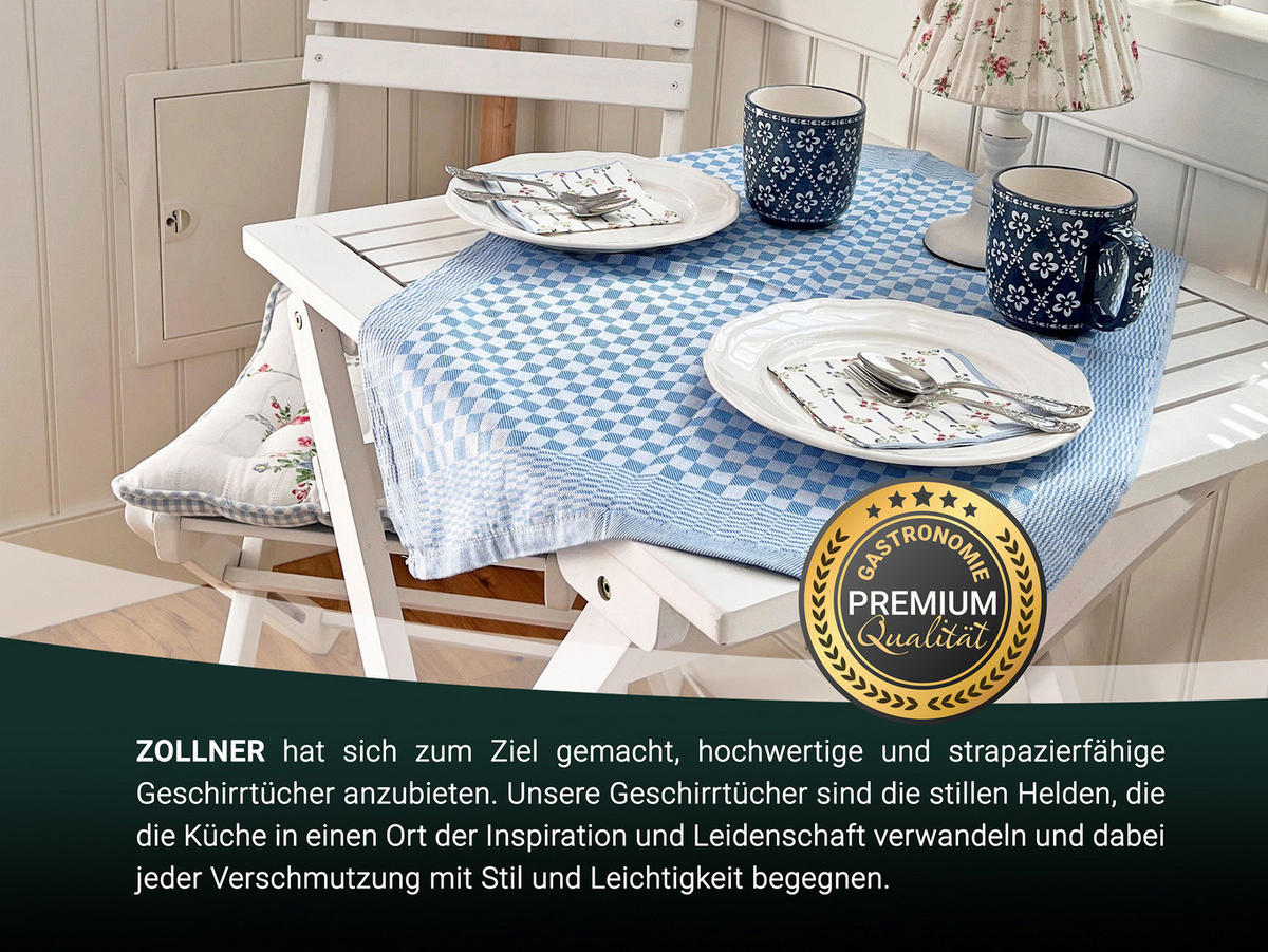 GESCHIRRTÜCHER, 10er-Set, 46x70 cm, 100% Baumwolle, Blau - Blau, Textil (46/70cm) - Zollner