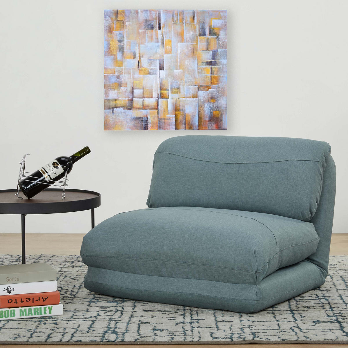 SCHLAFSESSEL Grau, Blau - Blau/Grau, Textil (75/60/75cm) - MCW
